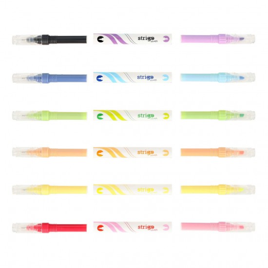 Evidentiator si liner Strigo 2 in 1, 12 culori, SSC443 Evidentiator si liner Strigo 2 in 1, 12 culori, SSC443