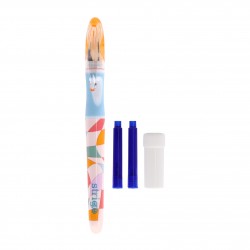 Stilou Strigo cerneala cu stergere + 2 rezerve + dispozitiv curatare, in blister, Retro SSC466