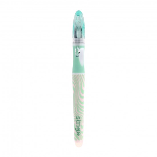 Stilou Strigo cerneala cu stergere + 2 rezerve + dispozitiv curatare, in blister, Waves SSC467