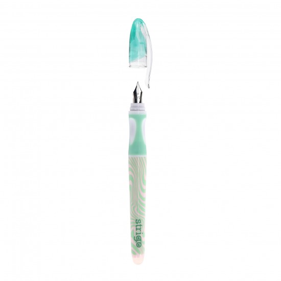 Stilou Strigo cerneala cu stergere + 2 rezerve + dispozitiv curatare, in blister, Waves SSC467
