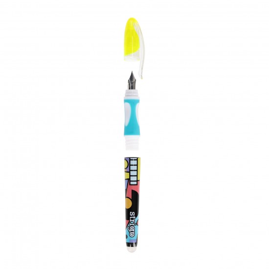 Stilou Strigo cerneala cu stergere + 2 rezerve + dispozitiv curatare, in blister, Pop Art SSC471