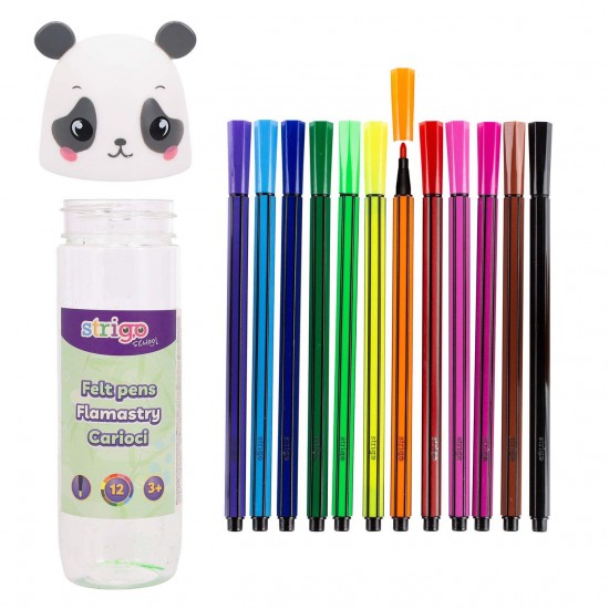Strigo carioci lavabile 12 culori, cutie Panda, SSC476