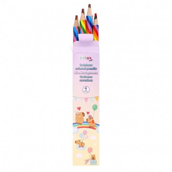Set 4 creioane Strigo Rainbow multicolor, Seria Capybara, SSC499 Set 4 creioane Strigo Rainbow multicolor, Seria Capybara, SSC499