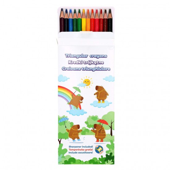 Creioane colorate Strigo, 12 culori, Seria Capybara SSC500 Creioane colorate Strigo, 12 culori, Seria Capybara SSC500