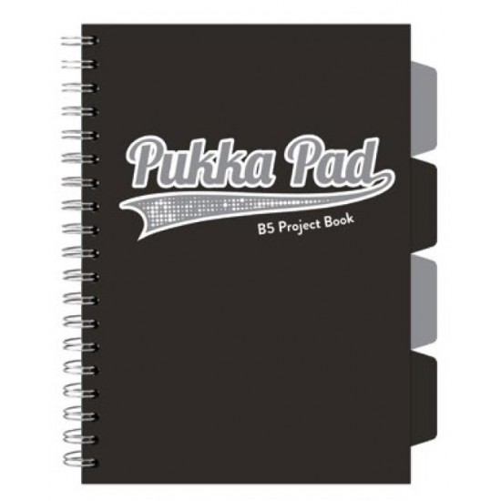 Caiet cu spirala si separatoare Pukka Pad Project Book, format B5, matematica, hartie 80g, 3100(BK)-WPC