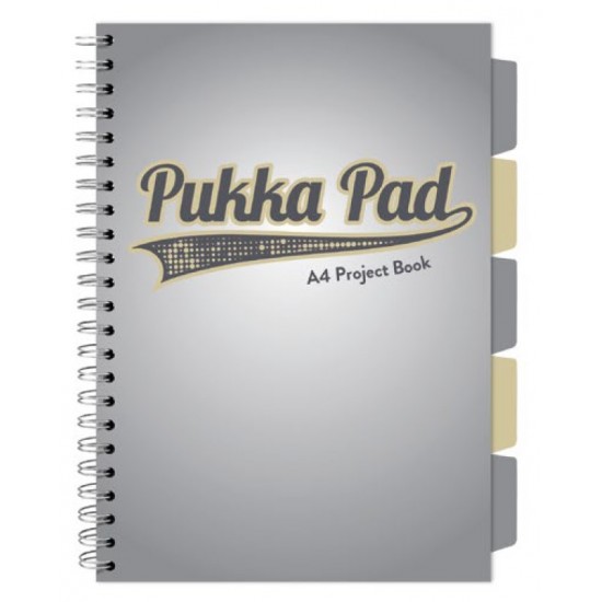 Caiet cu spirala si separatoare Pukka Pad Project Book, format A4, matematica, hartie 80g, 3113(GY)-WPC Caiet cu spirala si separatoare Pukka Pad Project Book, format A4, matematica, hartie 80g, 3113(GY)-WPC