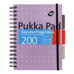 Caiet cu spirala si separatoare Pukka Pads A5 Executive Metallic Project Book, 200 pagini, pink 6336-MET(3)