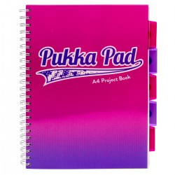 Caiet cu spirala si separatoare Pukka Project Book Fusion A4, roz 8408-FUS Caiet cu spirala si separatoare Pukka Project Book Fusion A4, roz 8408-FUS