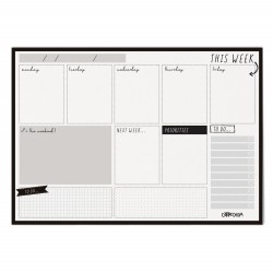 Planner săptămânal, nedatat, 60 file hârtie premium 100gsm, dimensiune 29.5 cm X 21 cm, Black 9120-CD