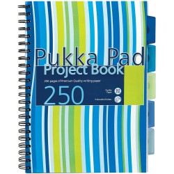 Caiet cu spirala si separatoare Pukka Pad Project Book Stripes A4, dictando, albastru, 250 pag, coperti PP intarite CBPROBA4(4) Caiet cu spirala si separatoare Pukka Pad Project Book Stripes A4, dictando, albastru, 250 pag, coperti PP intarite CBPROBA4(4)