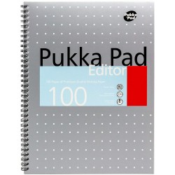 Caiet cu spirala dubla Pukka Pad Metalic Editor A4+ 100 pagini, coperti tari EM003
