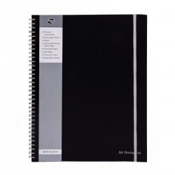 Agenda Pukka Pad A4 dictando, 160 pag, hartie 90 g, harta, suport business carduri, separator plic, coperti PP SBMETA4160