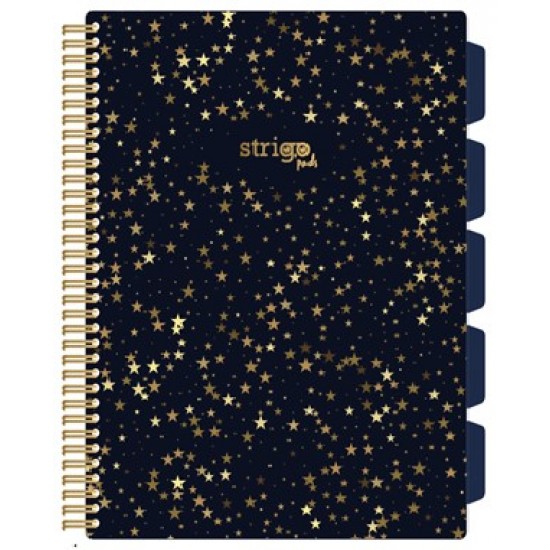 Caiet cu spirala si separatoare, STRIGO PADS Project Book STARS,  A4, Matematica, PADS006