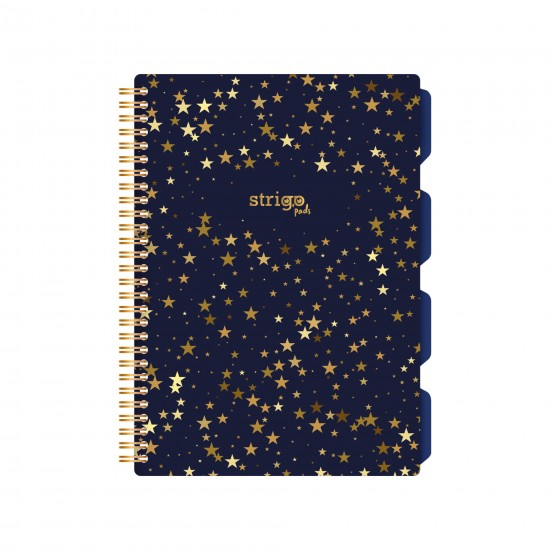 Caiet cu spirala si separatoare, STRIGO PADS Project Book STARS, B5, Matematica, PADS008
