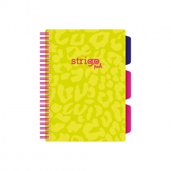 Caiet cu spirala si separatoare, STRIGO PADS Project Book Neon A5, Matematica, PADS016