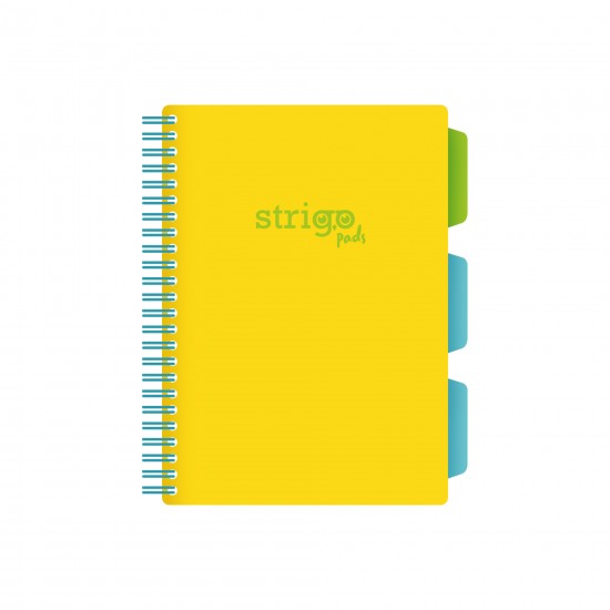Caiet cu spirala si separatoare, STRIGO PADS Project Book Neon A5, Matematica, PADS017