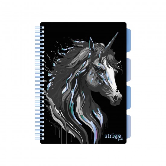 Caiet cu spirala si separatoare, STRIGO PADS Project Book UNICORN, B5, Matematica, PADS022