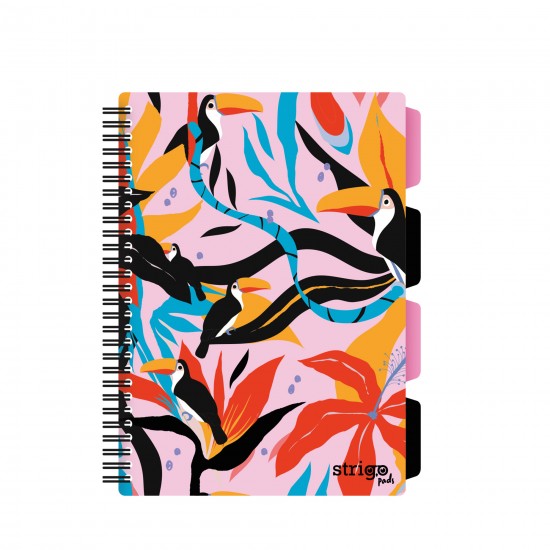 Caiet cu spirala si separatoare, STRIGO PADS Project Book Jungle B5, Matematica, PADS038