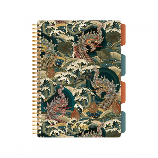 Caiet cu spirala si separatoare, STRIGO PADS Project Book DRAGON, B5, Matematica, PADS074