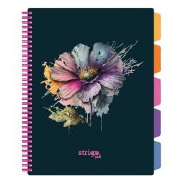 Caiet cu spirala si separatoare, STRIGO PADS Project Book Flori, A4, Matematica, PADS075 Caiet cu spirala si separatoare, STRIGO PADS Project Book Flori, A4, Matematica, PADS075