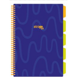 Caiet cu spirala si separatoare, STRIGO PADS Project Book Neon, A4, Dictando, PADS081