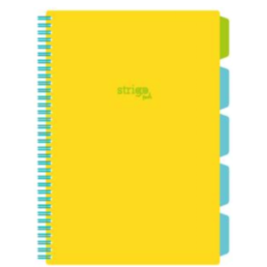 Caiet cu spirala si separatoare, STRIGO PADS Project Book Neon, A4, Dictando, PADS083
