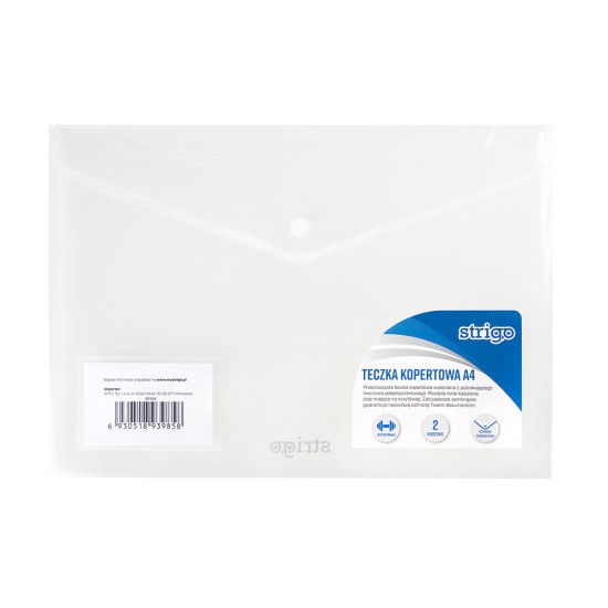 Mapa Strigo plic cu capsa si doua buzunare A4 transparent  SF004