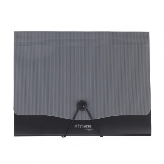 Mapa Strigo PP, A4, 13 compartimente, inchidere cu elastic, clips metalic, gri SF052 Mapa Strigo PP, A4, 13 compartimente, inchidere cu elastic, clips metalic, gri SF052