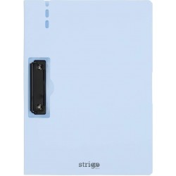 Clipboard Strigo vertical A4 cu clip metalic lateral, suport stilou, albastru deschis SF055