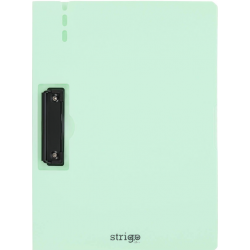 Clipboard Strigo vertical A4 cu clip metalic lateral, suport stilou, menta SF057