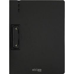 Clipboard Strigo vertical A4 cu clip metalic lateral, suport stilou, negru SF058