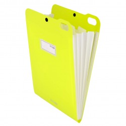 Organizator Strigo, PP, A4, vertical, 5 separatoare, inchidere capsa, verde neon SF069