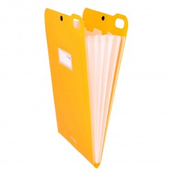 Organizator Strigo, PP, A4, vertical, 5 separatoare, inchidere capsa, portocaliu neon SF070