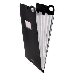 Organizator Strigo, PP, A4, vertical, 5 separatoare, inchidere capsa, negru SF071