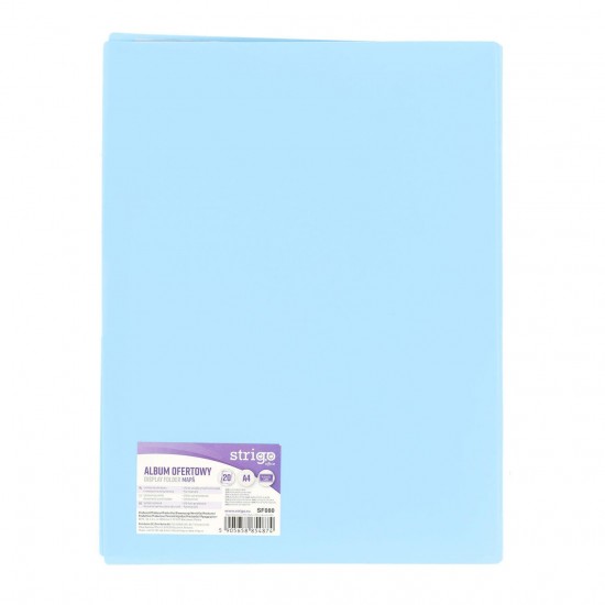 Mapa Strigo, PP, A4, 20 folii protectie, albastru SF080 Mapa Strigo, PP, A4, 20 folii protectie, albastru SF080