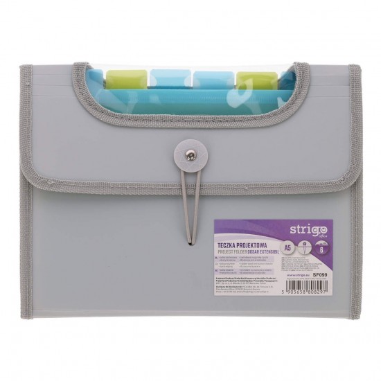 Mapa Strigo Plastic Extensibil A5, 6 Compartimente, gri SF099 Mapa Strigo Plastic Extensibil A5, 6 Compartimente, gri SF099