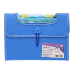 Mapa Strigo Plastic Extensibil A5, 6 Compartimente, albastru SF100