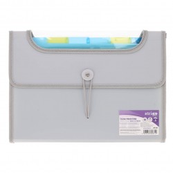 Mapa Strigo Plastic Extensibil A4, 6 Compartimente, gri SF101