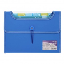 Mapa Strigo Plastic Extensibil A4, 6 Compartimente, albastru SF102