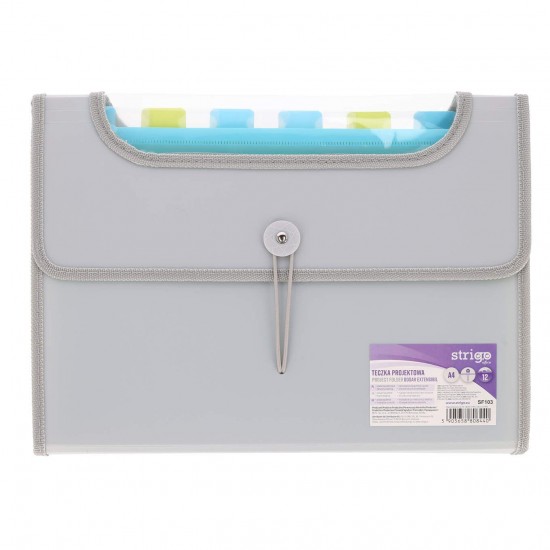 Mapa Strigo Plastic Extensibil A4 ,12 Compartimente, gri SF103 Mapa Strigo Plastic Extensibil A4 ,12 Compartimente, gri SF103