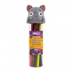 Creioane Strigo colorate triunghiulare, 12 culori, lemn de tei, mina 3mm, cutie Pisicute SSC294 Creioane Strigo colorate triunghiulare, 12 culori, lemn de tei, mina 3mm, cutie Pisicute SSC294