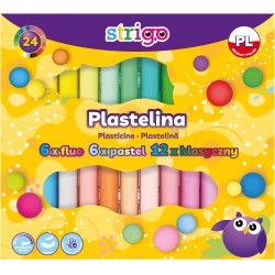 Plastilina Strigo 24 culori mix (6 x fluorescente, 6 x pastel, 12 x clasice) SSC337 Plastilina Strigo 24 culori mix (6 x fluorescente, 6 x pastel, 12 x clasice) SSC337