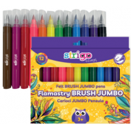 Carioci Strigo Jumbo pensula, 12 culori pe baza de apa, 1-5.7mm SSC348 Carioci Strigo Jumbo pensula, 12 culori pe baza de apa, 1-5.7mm SSC348