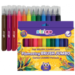 Carioci Strigo Jumbo pensula, 12 culori pe baza de apa, 1-5.7mm SSC348 Carioci Strigo Jumbo pensula, 12 culori pe baza de apa, 1-5.7mm SSC348