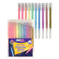 Pixuri cu gel triungiulare Strigo, 10 culori, 0.6mm SSC381 Pixuri cu gel triungiulare Strigo, 10 culori, 0.6mm SSC381