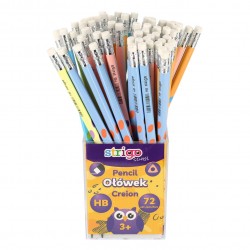 Creioane Strigo plastic, cu guma de sters si grip, HB, SSC384