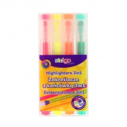 Evidentiator Strigo cu varf special, 3 in 1, 4 culori SSC437