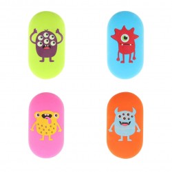 Guma de sters Strigo Ovala cu print 4 modele Monster SSC444
