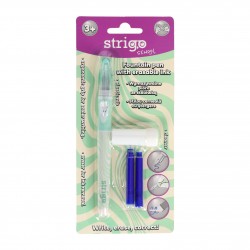 Stilou Strigo cerneala cu stergere + 2 rezerve + dispozitiv curatare, in blister, Waves SSC467