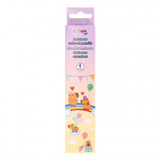 Set 4 creioane Strigo Rainbow multicolor, Seria Capybara, SSC499 Set 4 creioane Strigo Rainbow multicolor, Seria Capybara, SSC499